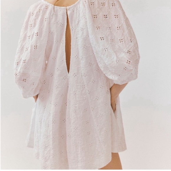 NWOT Free People Bop Around Romper White Embroidered Coverup - Picture 11 of 16